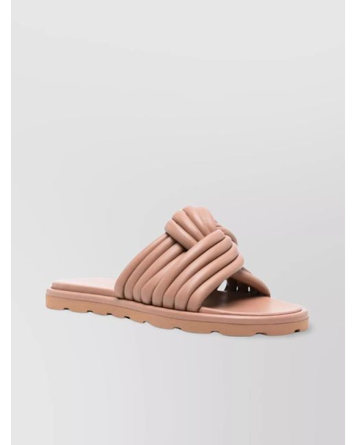 Gianvito Rossi Pink Leather Knotted Flat Sandals