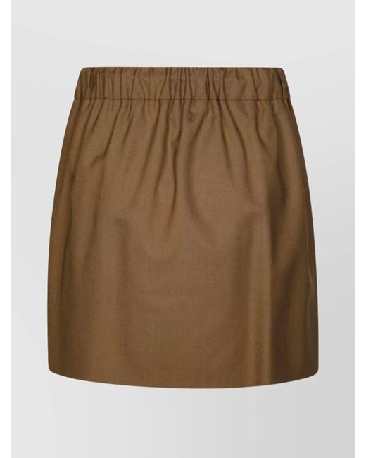 Max Mara Brown Silk Virgin Wool Mohair Mini Skirt
