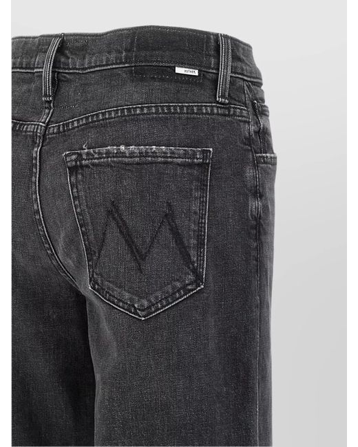 Mother Gray Denim Wide-Leg Jeans