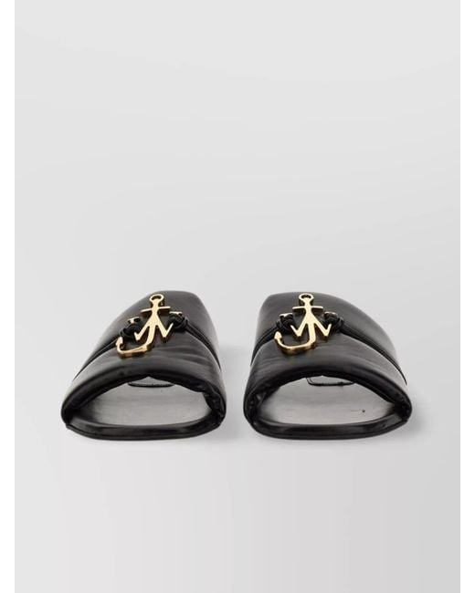 J.W. Anderson Metallic Logo Slide Sandal Anchor Detail