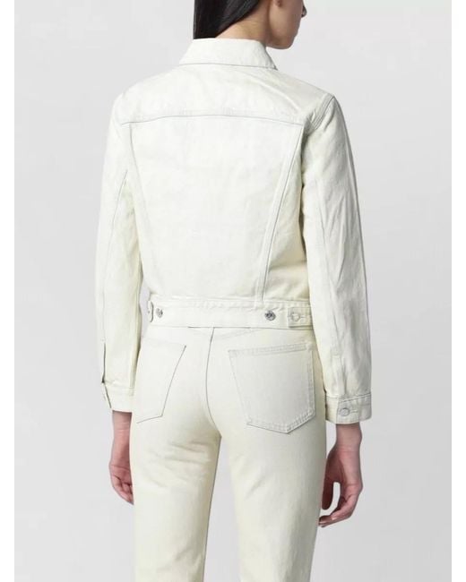 A.P.C. Natural Cropped Jacket Chest Pockets Collared Neck