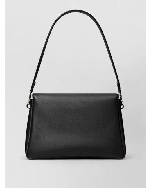 Tory Burch Black Charlie Medium Leather Shoulder Flap Bag