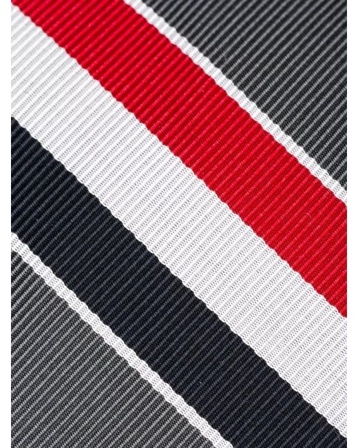 Thom Browne White Silk Cotton Tie Rwb Stripe Jacquard for men