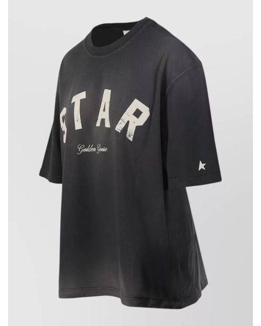 Golden Goose Deluxe Brand Black Cotton Relaxed Fit Printed T-Shirt