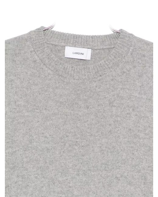 Lardini Gray Ribbed Wool And Alpaca Jumper for men