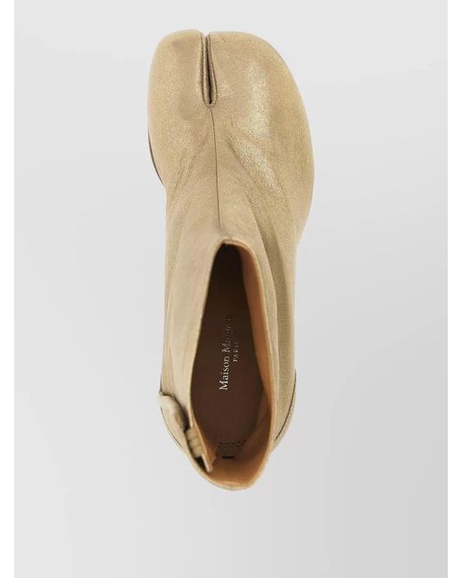 Maison Margiela Natural Tabi Ankle Pumps Block Heel Metallic
