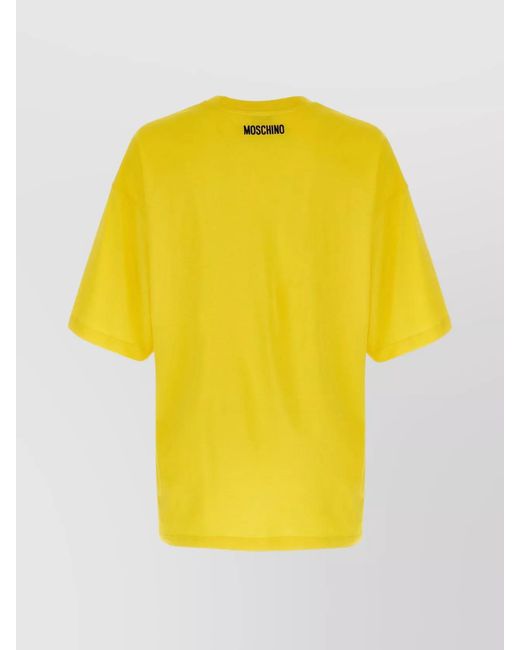Moschino Yellow Smiley Print Cotton Short-Sleeve T-Shirt for men