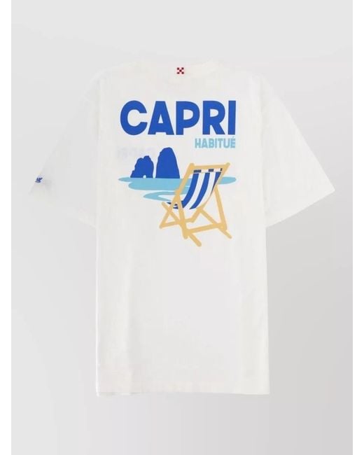 Mc2 Saint Barth White Crew Neck Short Sleeve Graphic Print T-Shirt for men