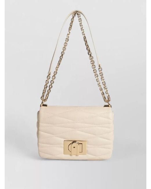Furla Natural 1927 Small Leather Chain Crossbody Bag