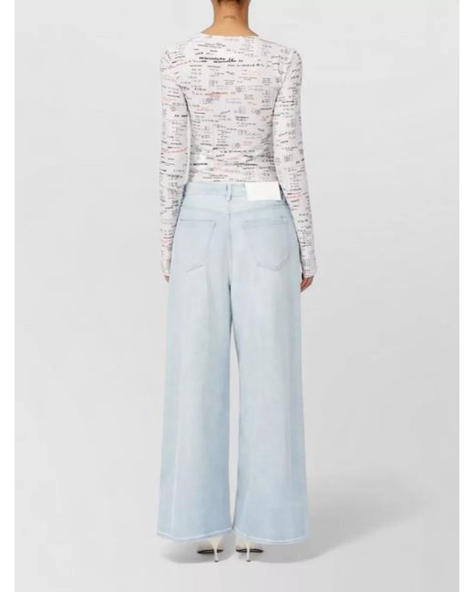 MM6 by Maison Margiela Blue Denim Drawstring Wide-Leg Jeans