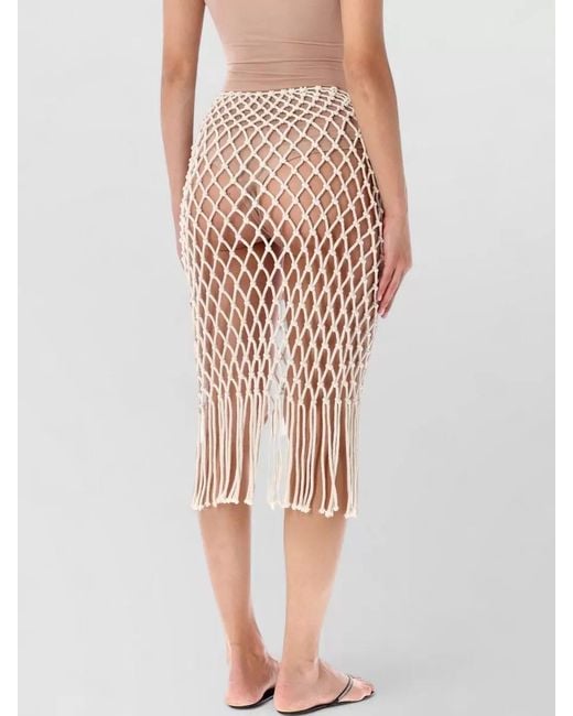 Frankie Shop Pink Tropea Macrame High Waist Beach Skirt