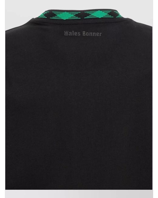Wales Bonner Black Organic Cotton Regular-Fit Logo T-Shirt for men