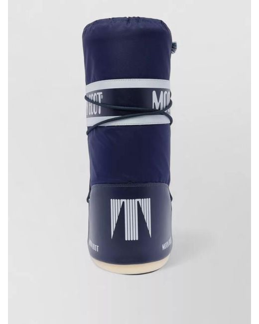 Moon Boot Blue Waterproof Padded Logo-Print Snow Boots for men