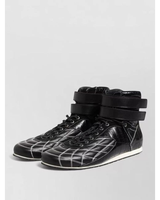 Dolce & Gabbana Black Quilted Leather High-Top Sneakers for men