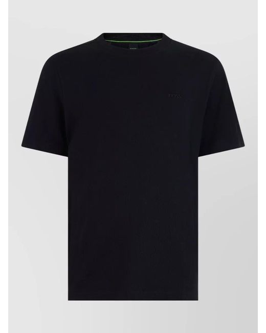 Boss Black Short Sleeve Cotton Crew Neck Shirt for men