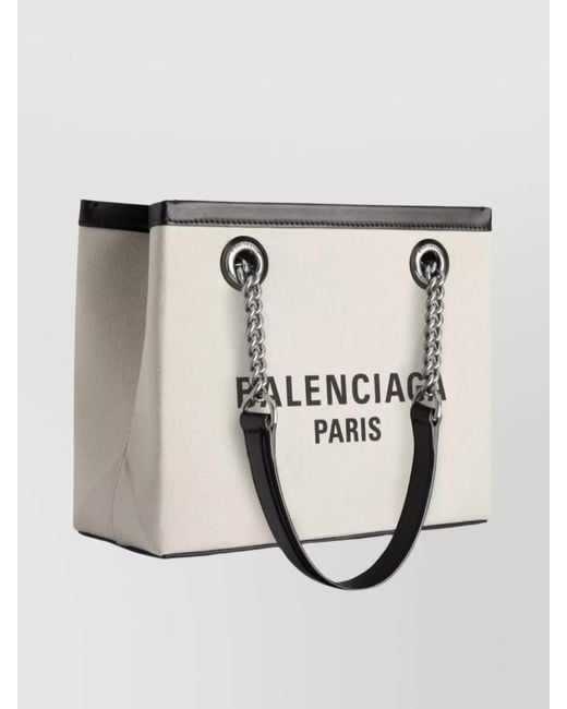 Balenciaga White Duty Free Small Canvas Tote Bag