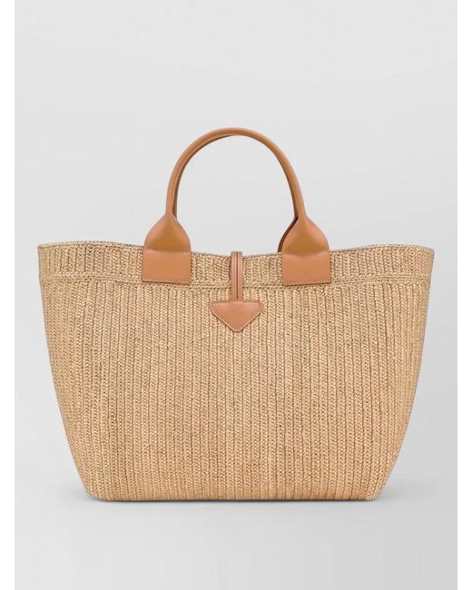 Longchamp Natural Le Roseau Tote Bag Woven Leather Handles