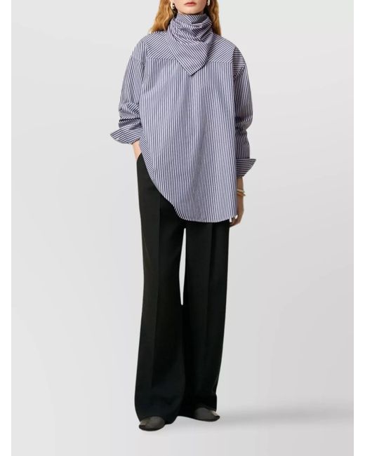 AMI Purple Striped Bandana Cotton Long-Sleeve Shirt