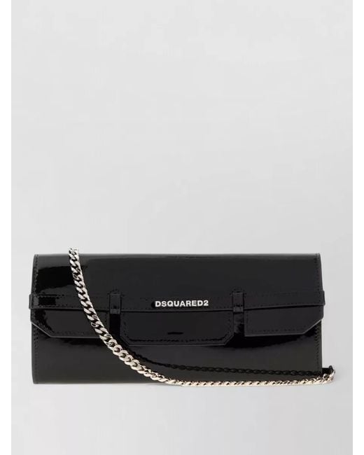 DSquared² Black Na Leather Clutch Bag