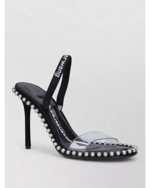Alexander Wang Black High Heel Sandals Slingback Transparent Strap
