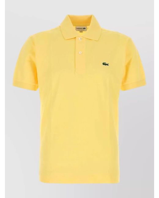 Lacoste Yellow Piquet Polo Shirt Regular Fit Short Sleeves for men