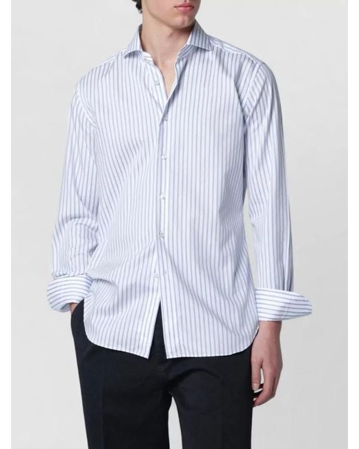 Xacus White Shirt Long Sleeves Striped Pattern for men