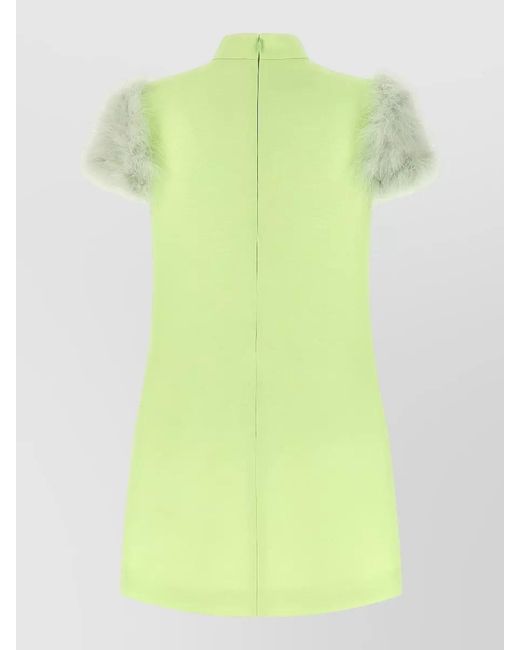 Valentino Garavani Green Feather Mini Dress