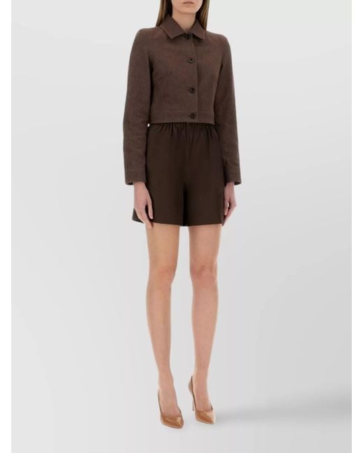 Max Mara Brown Cotton Cropped Jacket