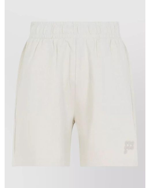 PANGAIA White Mid Length Shorts Side Pockets for men