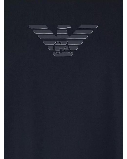 Emporio Armani Blue Logo Cotton T-Shirt for men