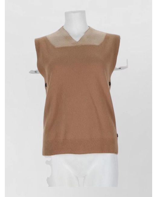 Maison Margiela Brown Wool Knitted Top