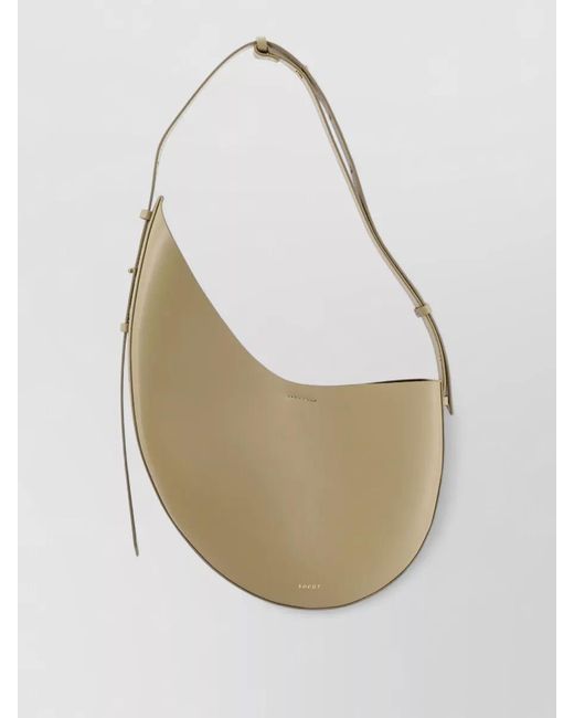 Soeur White Winona Leather Shoulder Bag Curved Shape