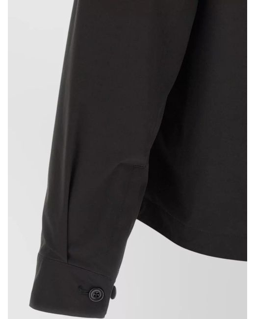 C P Company Black Metropolis Series Overshirt Long Sleeves Collar for men