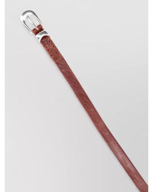 Our Legacy Brown Adjustable Leather Belts Smooth Finish Design