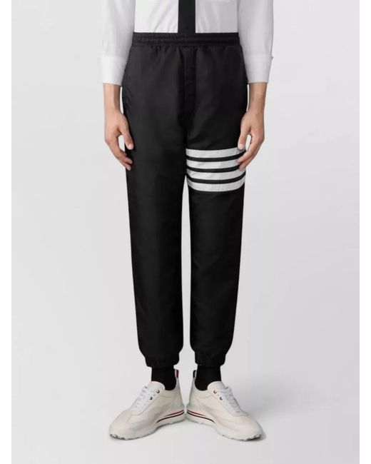 Thom Browne Black Nylon Ripstop Track Pants for men