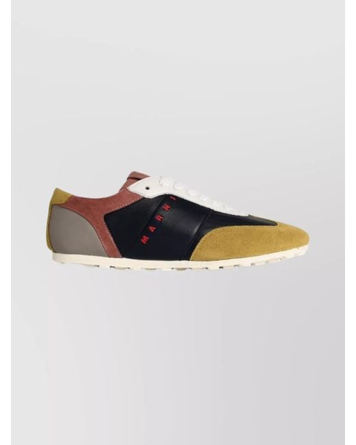 Marni Multicolor Leather Sneakers Suede Panels