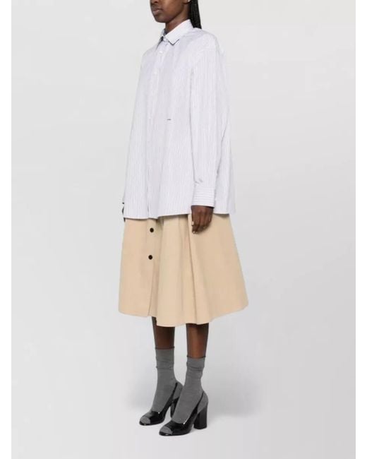 Prada White Embroidered Cotton Poplin Oversized Shirt