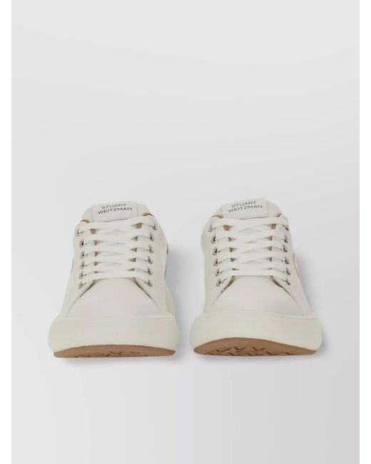 Stuart Weitzman White Leather Sw Pro Low-Top Sneakers