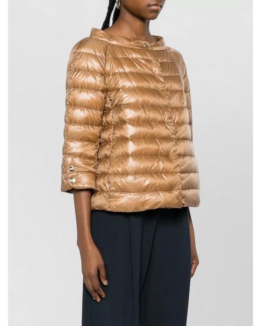 Herno Natural Down Coat Quilted Design Cuffs