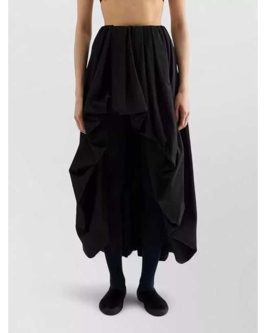 Jil Sander Blue High Waist Taffeta Skirt Asymmetric Cut
