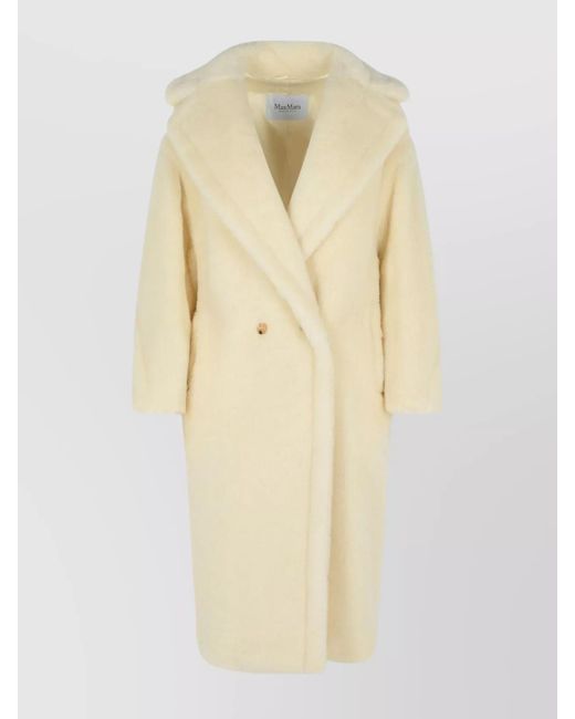 Max Mara Natural Alpaca Virgin Wool Knee Length Coat