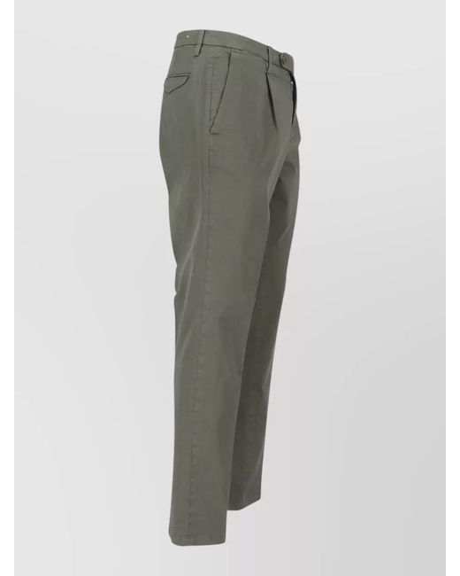 Briglia 1949 Green Tailored Pants Straight Cut Back Pockets Belt Loops for men