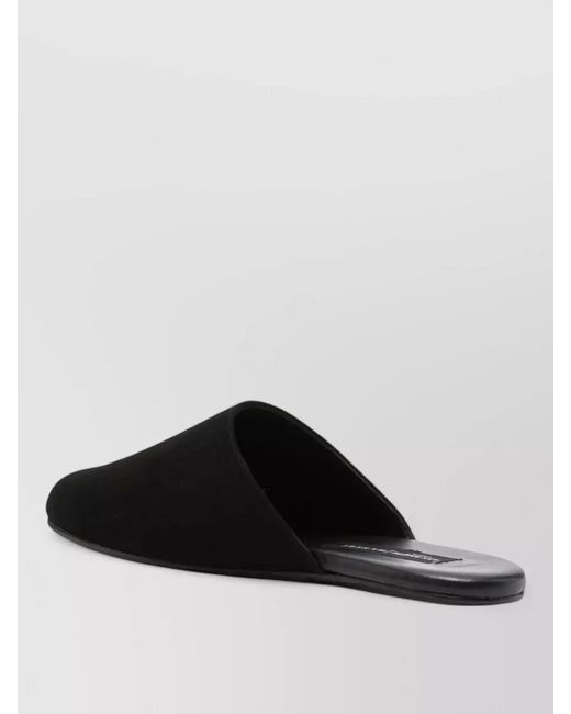 Manebí Black Suede Leather Flat Closed Toe Slippers