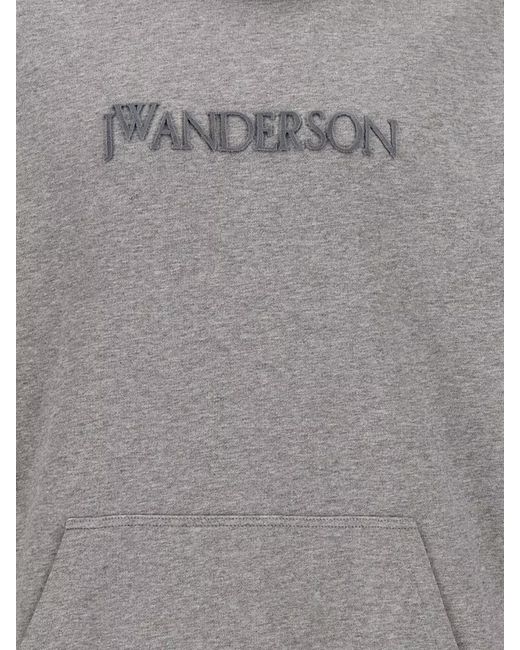 J.W. Anderson Gray Cotton Embroidered Hoodie for men
