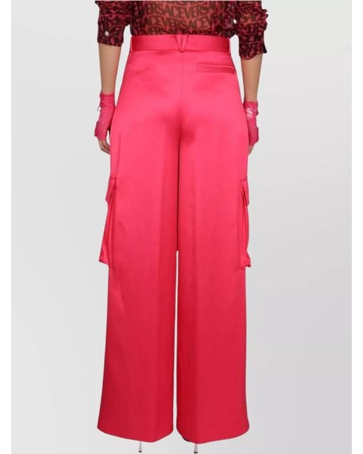 Versace Red Wide-Leg Trousers