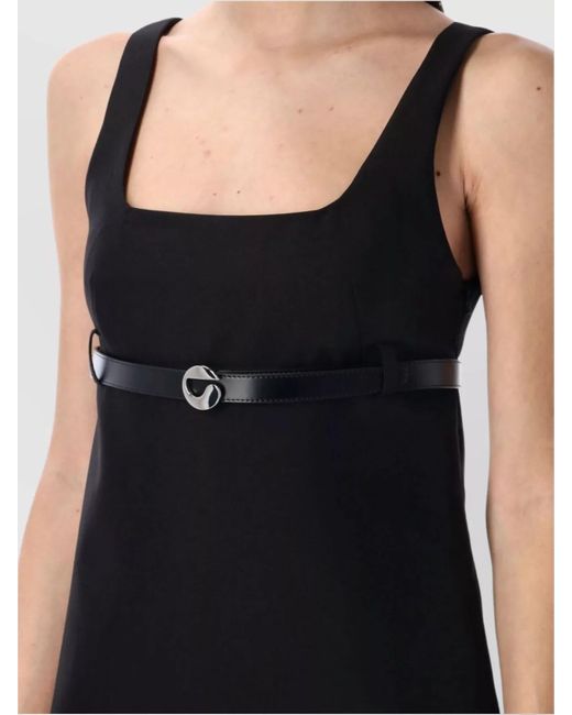 Coperni Black Denim Belted Mini Dress