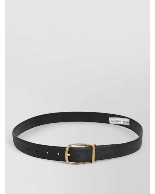 Dolce & Gabbana Gray Leather Belt Smooth Finish Metal Logo Buckle for men