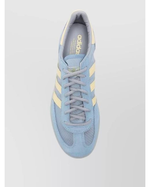 Adidas Originals Blue Handball Spezial Leather Sneakers Contrasting Stripes for men