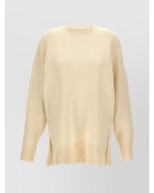 Totême White Wool Cashmere Double-Knit Crew-Neck Jumper