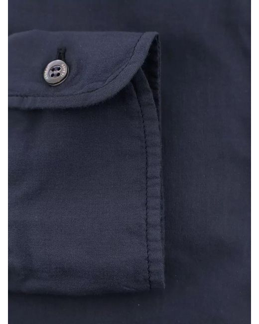 Aspesi Blue Cotton Regular Fit Shirt Long Sleeves for men